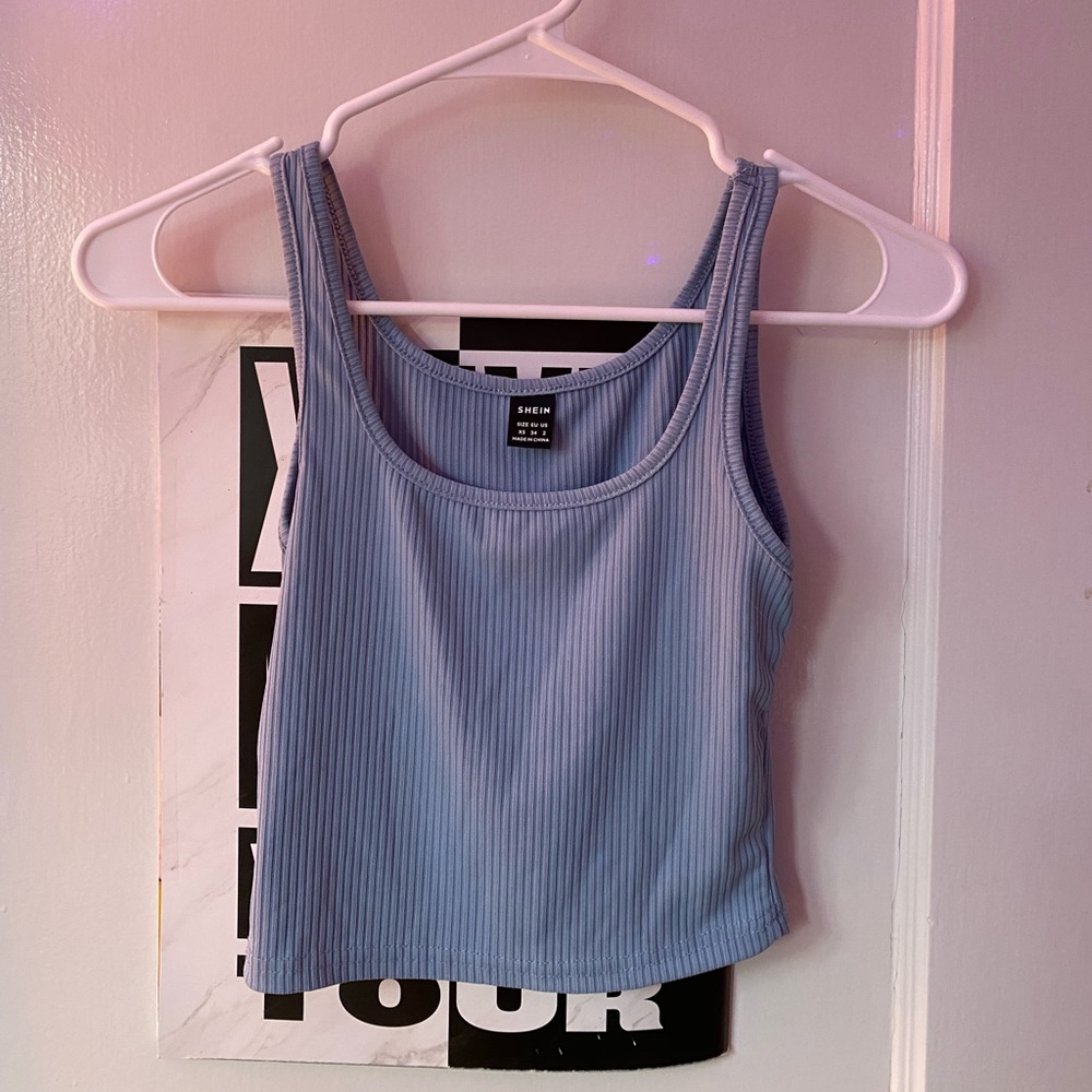 Ribbed, baby blue tank top!